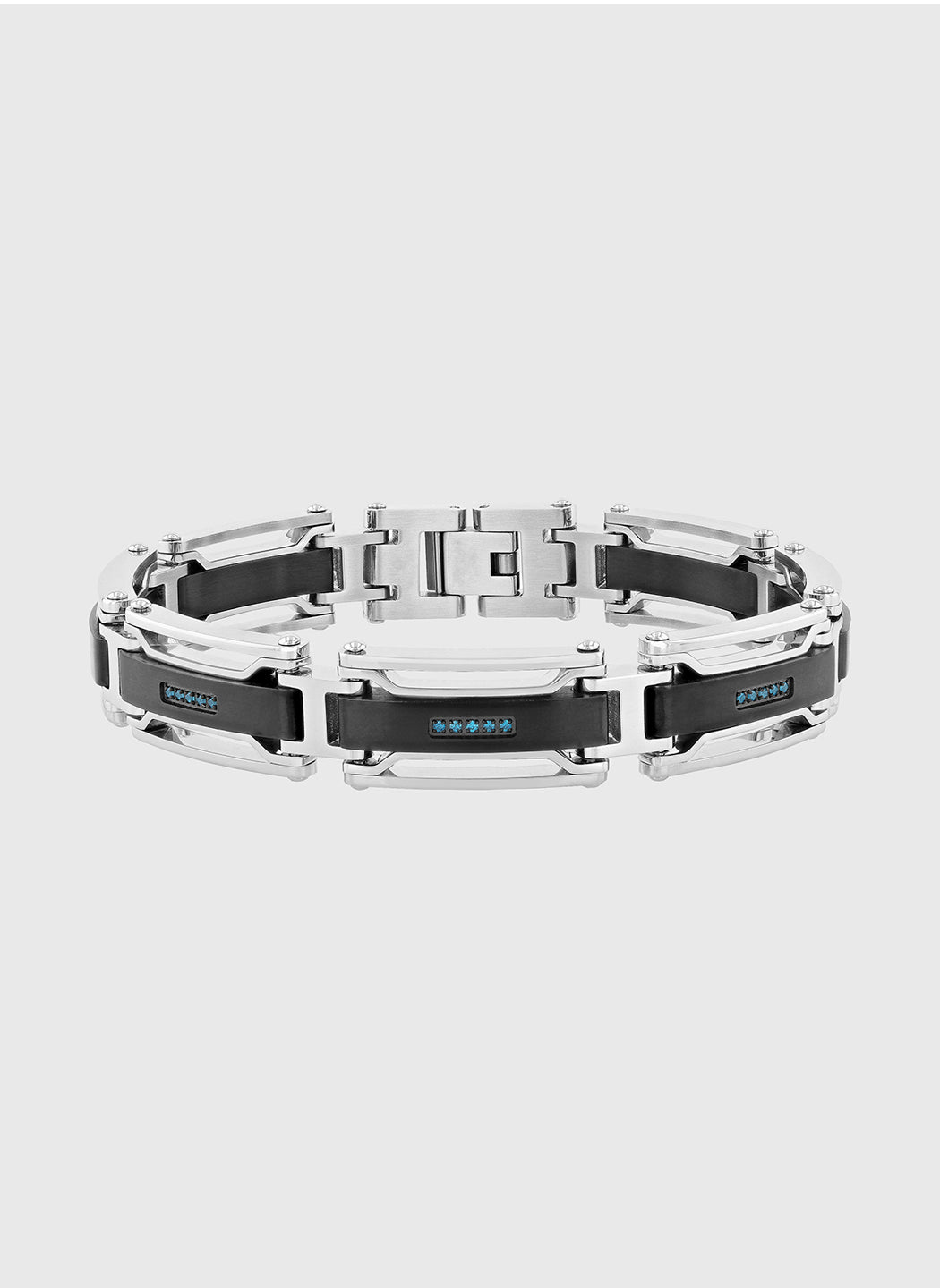 Silver & Black with Blue Diamond