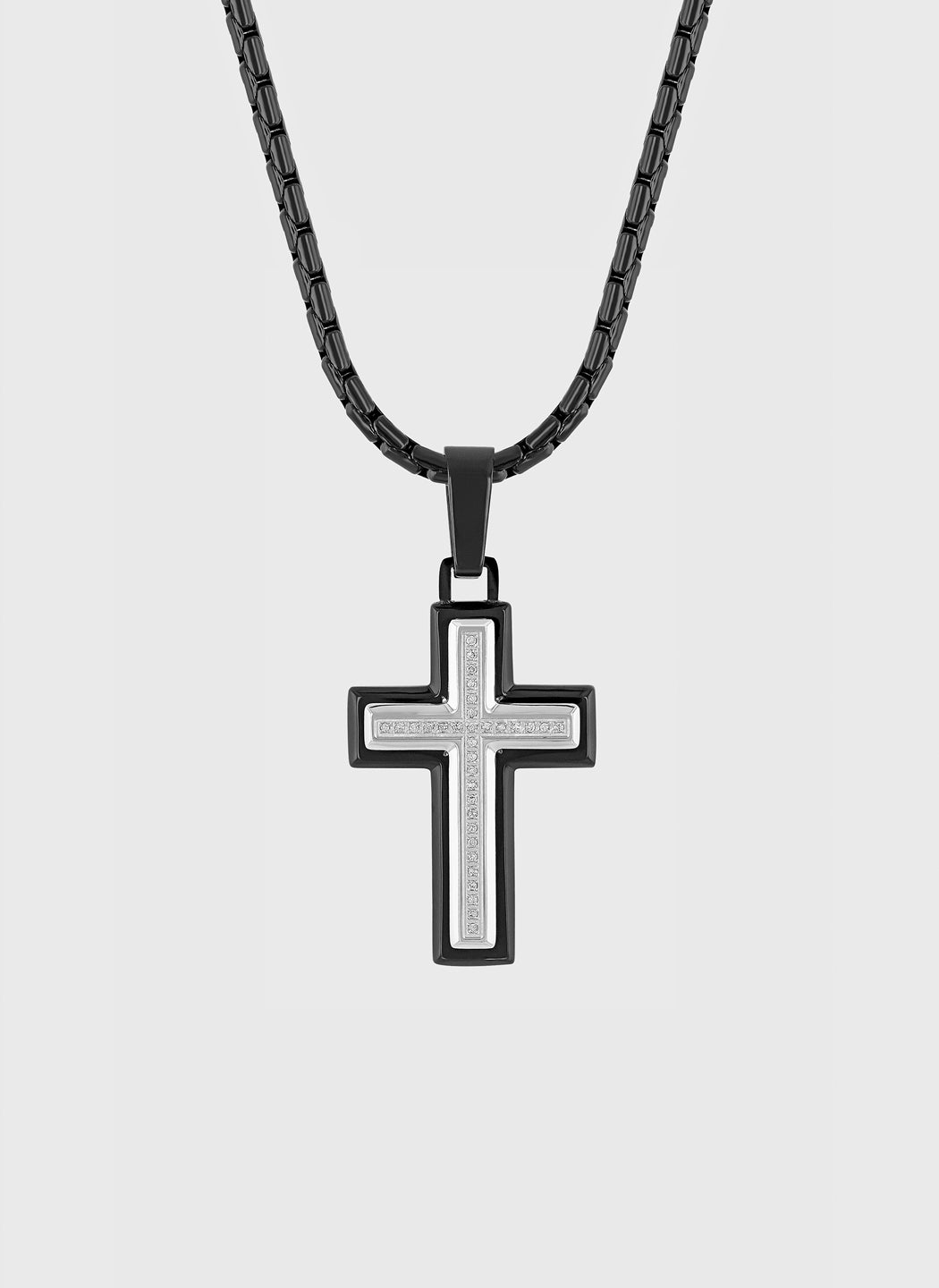 Black & Silver with White Diamond