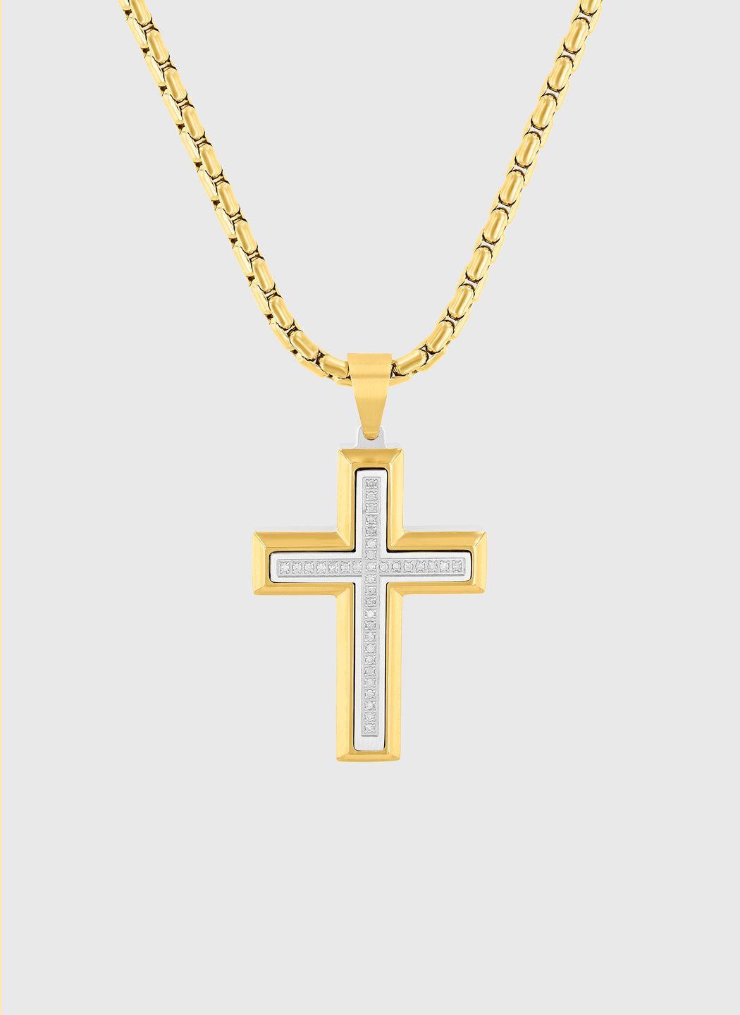 Gold & Silver with White Diamond