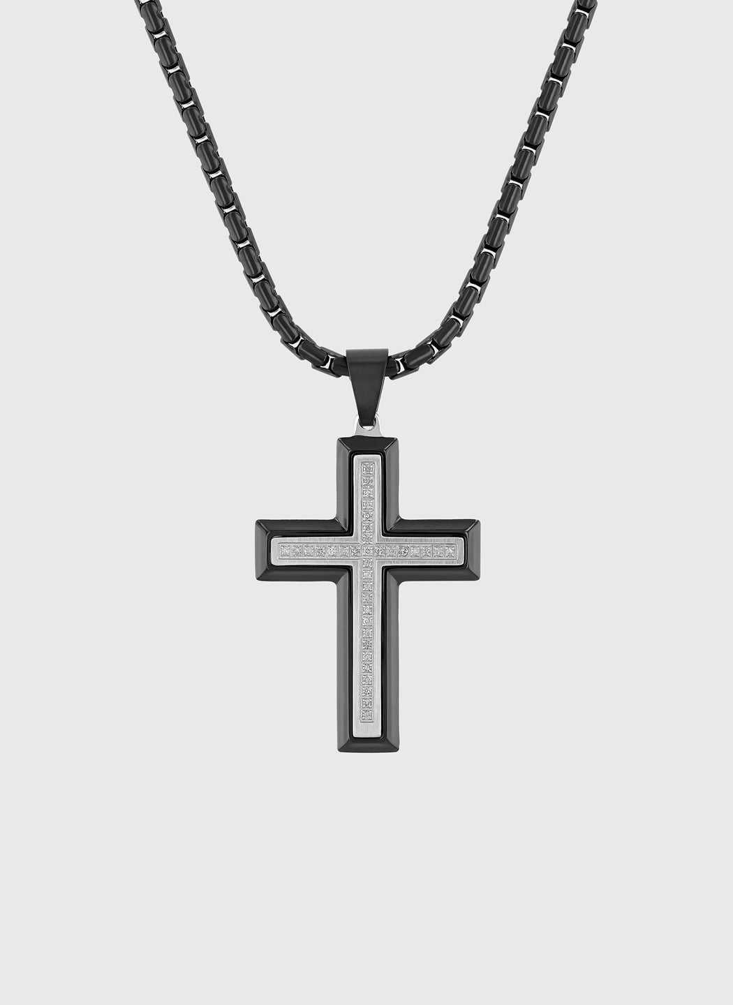 Black & Silver with White Diamond
