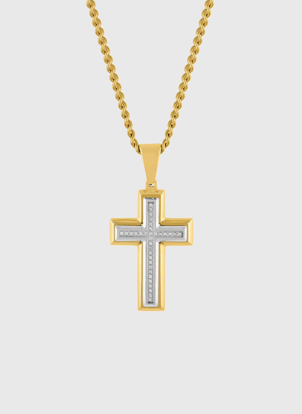 Gold & Silver with White Diamond