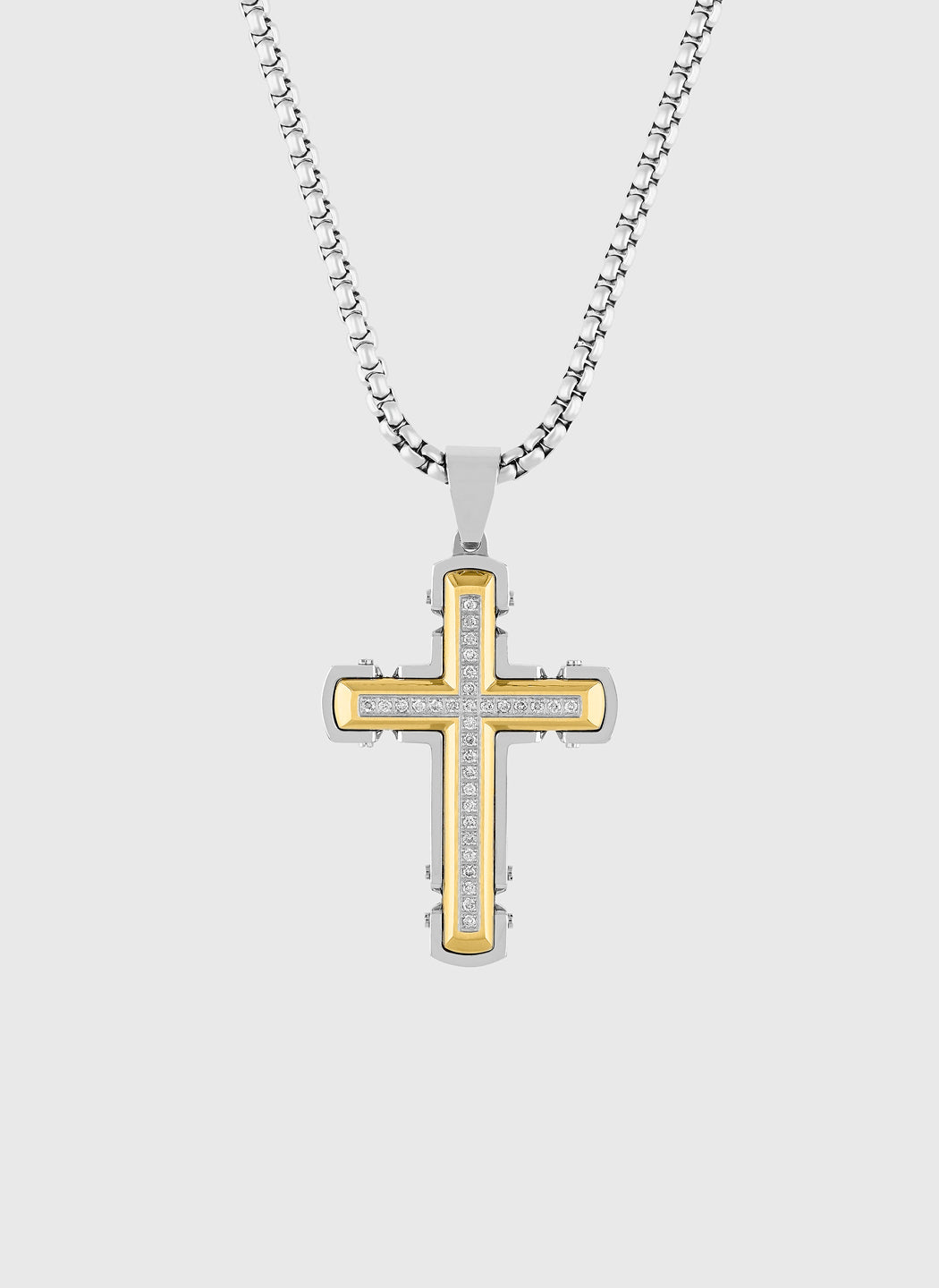 Silver & Gold with White Diamond