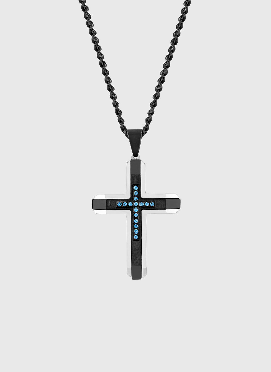 Silver & Black with Blue Diamond