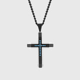 Silver & Black with Blue Diamond