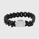 Silver & Black with White Diamond