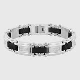 Black & Silver with White Diamond