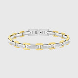 Silver & Gold with White Diamond
