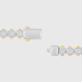 Cushion Frame Diamond Tennis Bracelet