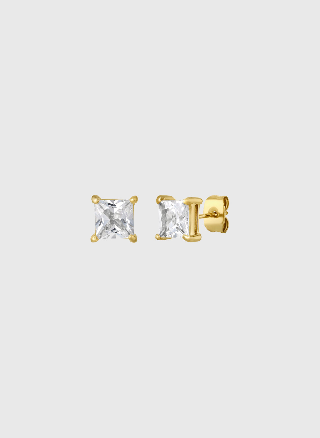 Square Gold with White Sapphire