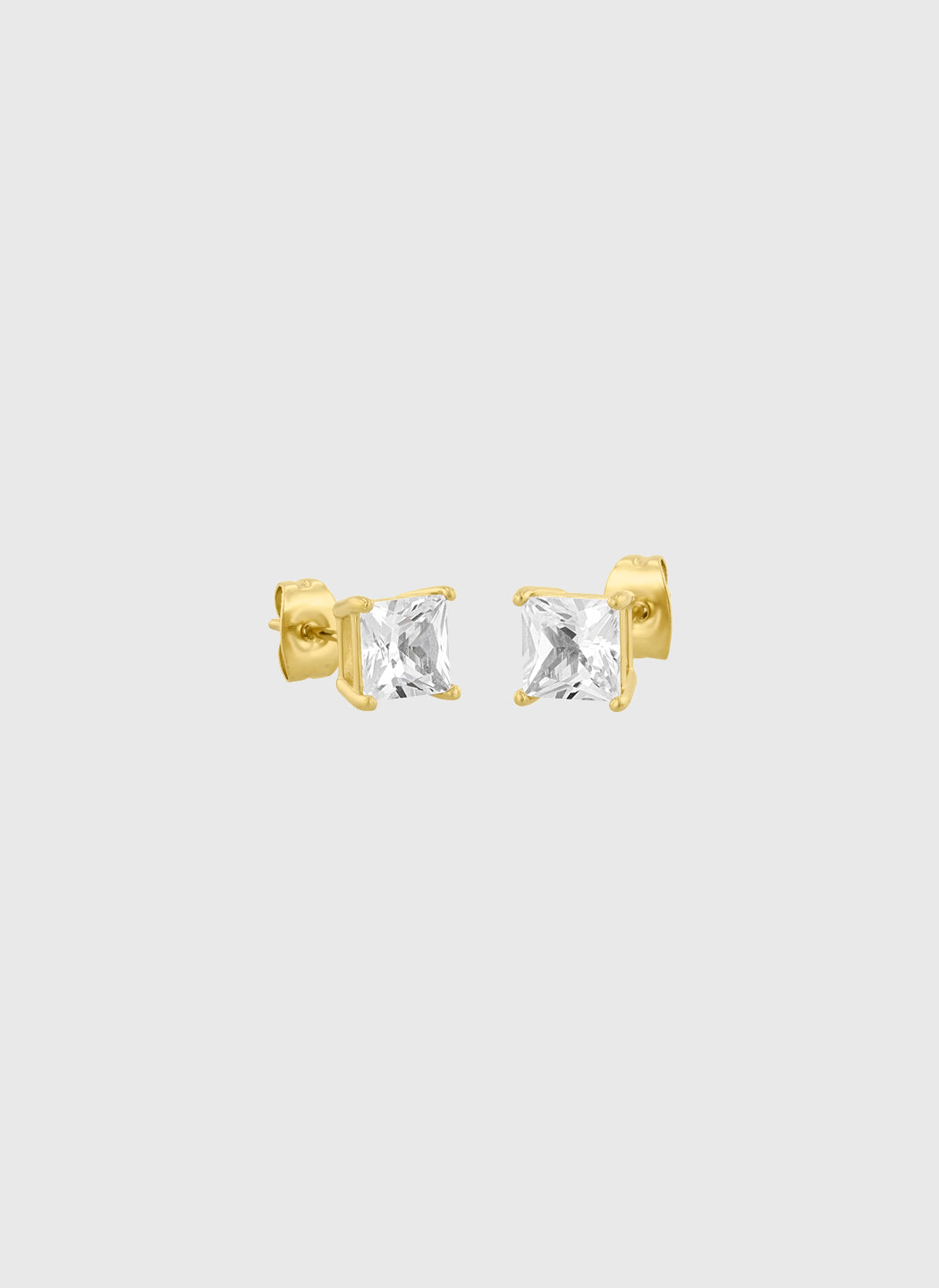 Square Gold with White Sapphire