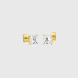 Square Gold with White Sapphire