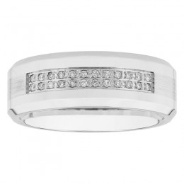 1/8 CTW Diamond Cobalt & Stainless Steel Band, 8mm